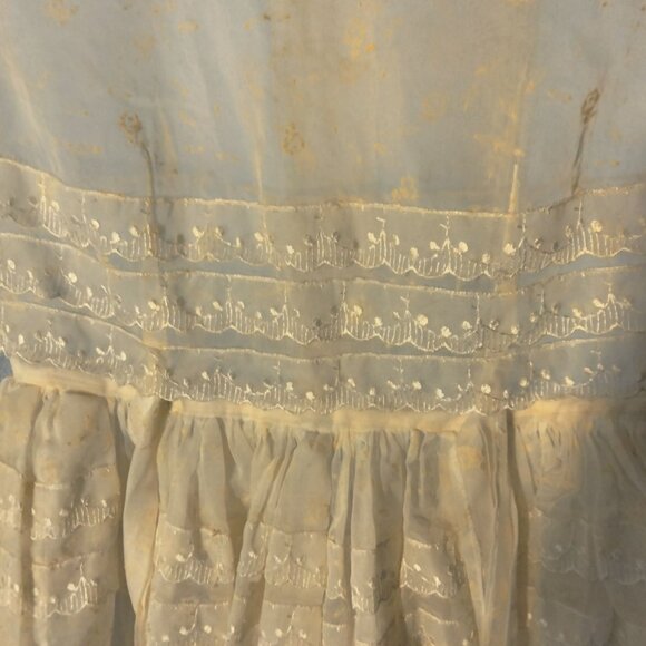 Hollywood Creations Girl Dress Size 8 Vintage Embroidered Lace White Floral 1950 - Picture 4 of 10